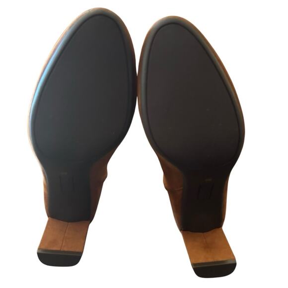 Alfani  Paam Blade Heel Dress Booties Sculpted Heels NEW Size 9 Cognac - Picture 9 of 10